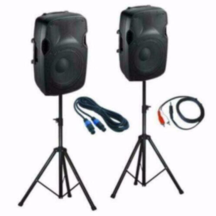 Actieve 12 inch Speakers Incl Statieven en kabels 1000 Watt, Audio, Tv en Foto, Luidsprekerboxen, Nieuw, 120 watt of meer, Overige merken