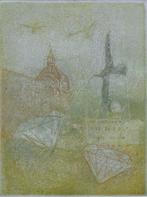 ANDRE GOEZU / ANTWERPEN / KLEURETS-AQUATINT / 32x25cm / SIG, Antiek en Kunst, Ophalen of Verzenden