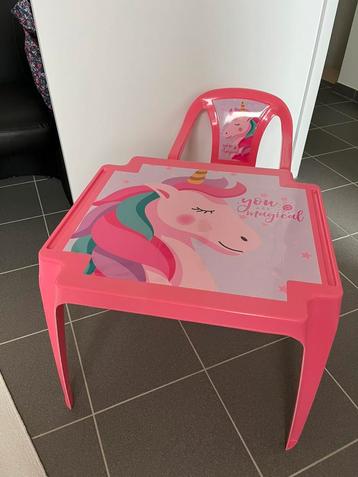 Table et chaise Unicorn pour enfants, Enlèvement, Comme neuf, Table(s) et Chaise(s)