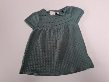 Mt 62 Turquoise gebreid jurkje  beschikbaar voor biedingen