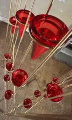 Bougeoirs dorés et rouges, Ophalen, Gebruikt, Kandelaar, Rood