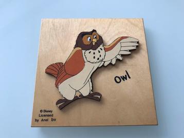 Retro vintage Disney houten puzzel owl uil Winnie the Pooh beschikbaar voor biedingen