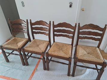 Lot de 4 chaises en chêne 