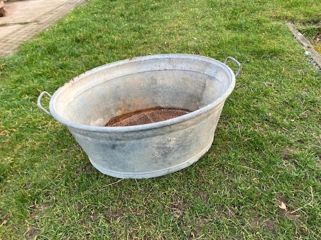 OUDE ZINKEN BASSIN TEIL WASTEIL, Antiek en Kunst, Antiek | Email, Ophalen