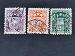 Letland 1927-33 - staatswapen (watermerk hakenkruis), Ophalen of Verzenden, Overige landen, Gestempeld