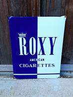 Top emaille bord Roxy American Cigarettes🚬, Utilisé, Enlèvement ou Envoi, Panneau publicitaire