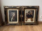 Ensemble de 2 portraits uniques de chiens « officiers » dans, Enlèvement