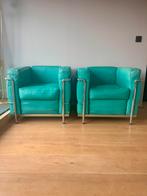 2x vintage fauteuils design Le Corbusier cuir veritable, Moins de 75 cm, Enlèvement ou Envoi, Moins de 150 cm, Utilisé