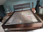 Bedframe 160x200 goede staat + 2 lattenbodems perfecte staat, Huis en Inrichting, Ophalen, Bruin, 200 cm, 160 cm