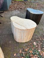 Schoon houten salontafelke met marmeren blad, Huis en Inrichting, Japandi, Minder dan 50 cm, 50 tot 100 cm, 50 tot 75 cm