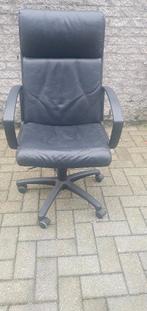bureaustoel leder, Huis en Inrichting, Ophalen, Gebruikt, Zwart, Bureaustoel