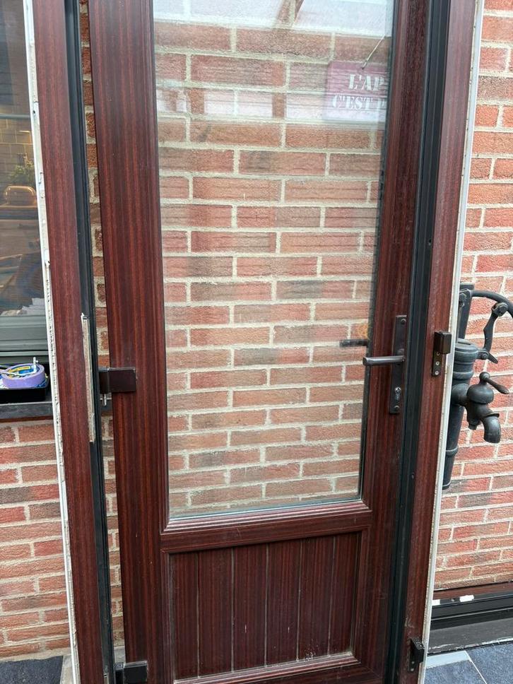 Buitendeur, Doe-het-zelf en Bouw, Deuren en Vliegenramen, Gebruikt, Buitendeur, 200 tot 215 cm, 80 tot 100 cm, Glas, Ophalen