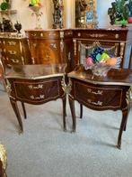 Koppel antieke gebogen palissander ladenkastjes, Antiek en Kunst, Ophalen