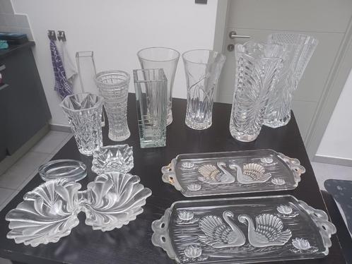 Vases en verre et cristal, cendrier,..., Antiquités & Art, Antiquités | Verre & Cristal, Enlèvement