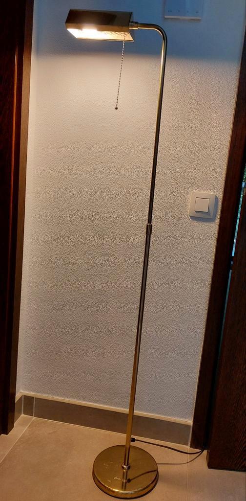 Vintage Deknudt jaren 90 vloerlamp in messing., Huis en Inrichting, Lampen | Vloerlampen, Gebruikt, Ophalen