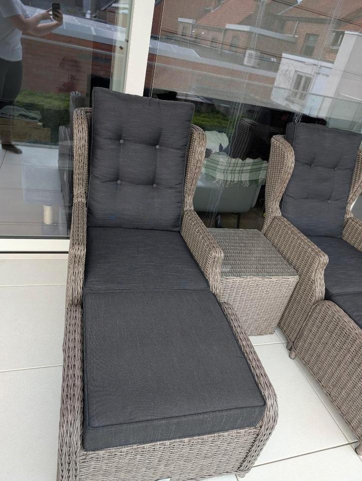 5 delig balkonset/ loungeset wicker, Jardin & Terrasse, Ensembles de jardin, Comme neuf, Sets de jardin, Osier, 2 places, Banque