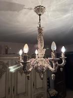 Prachtige luster in porcelein met 2 bijpassende wandlichten, Huis en Inrichting, Lampen | Kroonluchters, Ophalen, Gebruikt