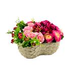 Kunstbloemstuk rozen hortensia bloempjes vleugel, SUNSHINE-COLOURS BV, Nieuw, Ophalen of Verzenden, Budingenweg 37 te 3440 Zoutleeuw