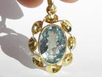 14KT gouden kettinghanger met Spinel. 7.50 ct., Blauw, Ophalen of Verzenden, Zo goed als nieuw, Kruis of Symbool