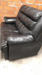 Assise : deux places en cuir noir, Maison & Meubles, 75 à 100 cm, Klassiek, Enlèvement, Utilisé