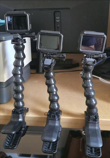 3x GoPro Hero 5 Black Set + 3x Jaws Flex Clamp beschikbaar voor biedingen