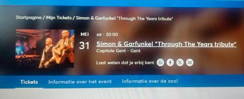 Ticket voor 31mei. Simon & Garfunkel: through the years trib, Tickets en Kaartjes, Concerten | Pop