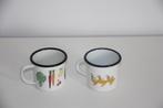 Emaille mokken koffie thee tassen beker * 2 stuks, Overige materialen, Gebruikt, Ophalen of Verzenden, Kop(pen) en/of Schotel(s)