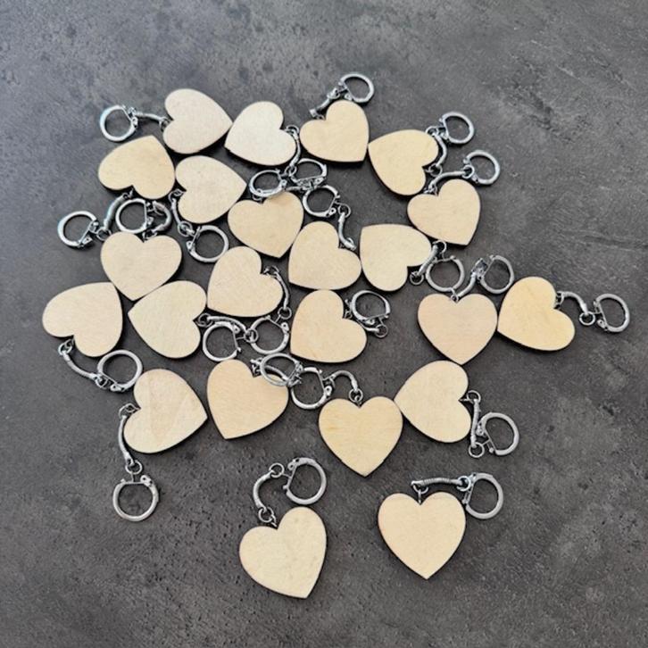 Lot houten sleutelhangers | Hartje, Verzamelen, Sleutelhangers, Nieuw, Knuffel of Figuurtje, Ophalen