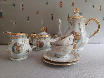 porseleinen koffieservies – 7-delig beschikbaar voor biedingen