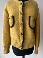 Cormio gele cardigan met zwart, Envoi, Porté, Taille 38/40 (M), Jaune