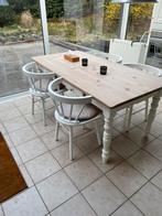 4 Wit houten keuken - eetkamer stoelen, Ophalen of Verzenden, Wit, Zo goed als nieuw