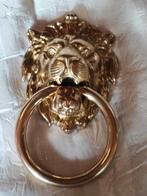 Heurtoir de porte tête de lion en laiton, Antiquités & Art, Antiquités | Bronze & Cuivre, Enlèvement ou Envoi