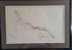 BRACKE Michel "Ruggelings naakt " 1989 tekening, Ophalen of Verzenden