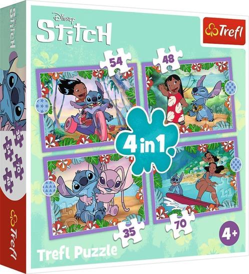 Lilo en Stitch 4 in 1 Puzzel - 35/48/54/70 stukjes - Disney, Kinderen en Baby's, Speelgoed | Kinderpuzzels, Nieuw, 4 tot 6 jaar