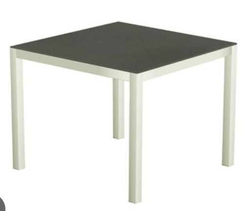 tuintafel 95x95 zilver poot mooie keramiek, Tuin en Terras, Tuinstoelen, Nieuw, Aluminium, Ophalen