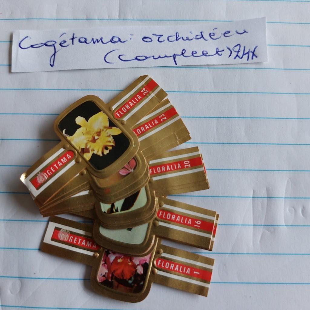 Complete reeks sigarenbandjes Cogetama : Orchideen, Ophalen of Verzenden, Sigarenbandjes