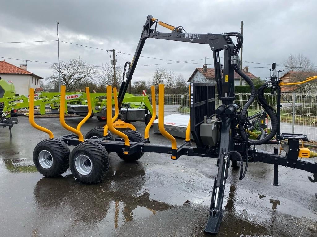 Remorque forestière 12T + Grue 700 MARY AGRI, Enlèvement ou Envoi, Autre, Autres types