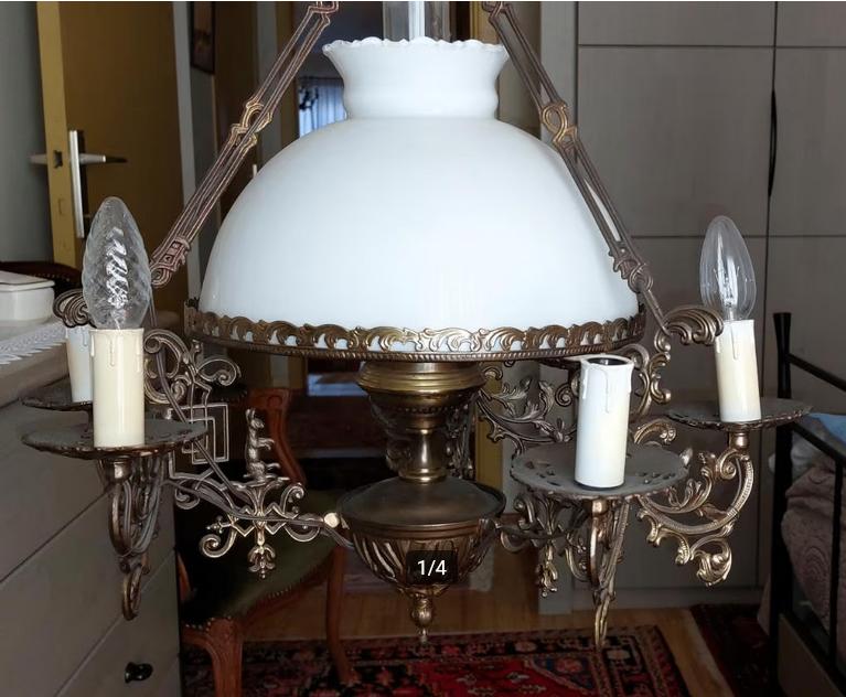 Bronzen luster in zeer goede staat, Antiek en Kunst, Ophalen