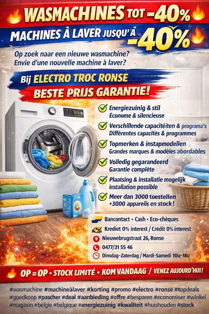wasmachine top top deals tot -40%, Elektronische apparatuur, Wasmachines, Nieuw, Ophalen