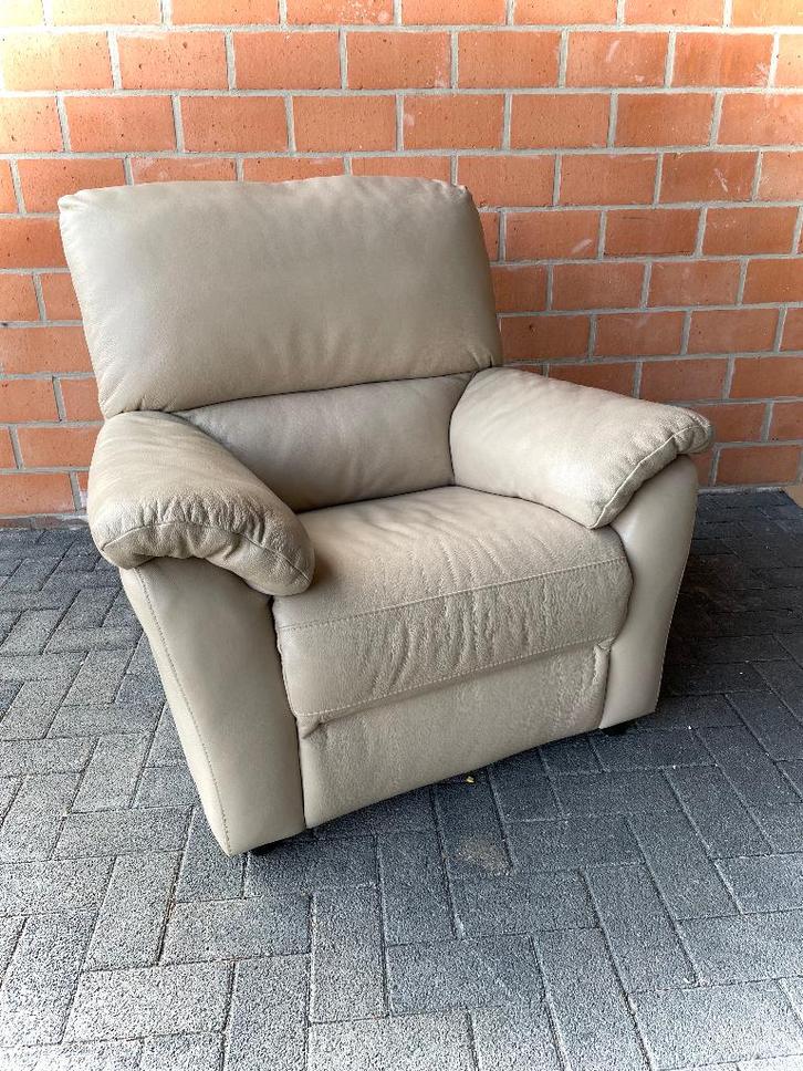 Leder zetel - 1 zit - NIEUWSTAAT, Antiek en Kunst, Antiek | Meubels | Stoelen en Sofa's, Ophalen