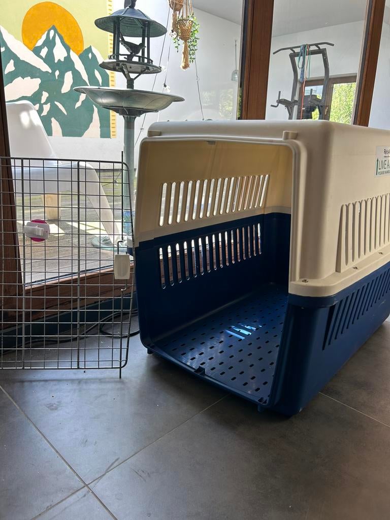 Honden bench kennel transport crate, Ophalen, Zo goed als nieuw