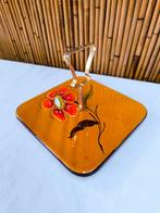 Vallauris vintage vierkante kaasplank uit 1970, oranje oker, Antiek en Kunst, Ophalen of Verzenden