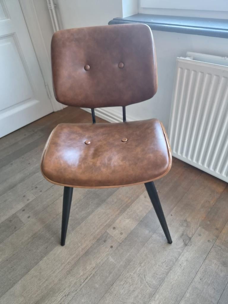 6 stevige stoelen, Maison & Meubles, Chaises, Utilisé, Cinq, Six Chaises ou plus, Bois, Synthétique, Métal, Brun, Enlèvement