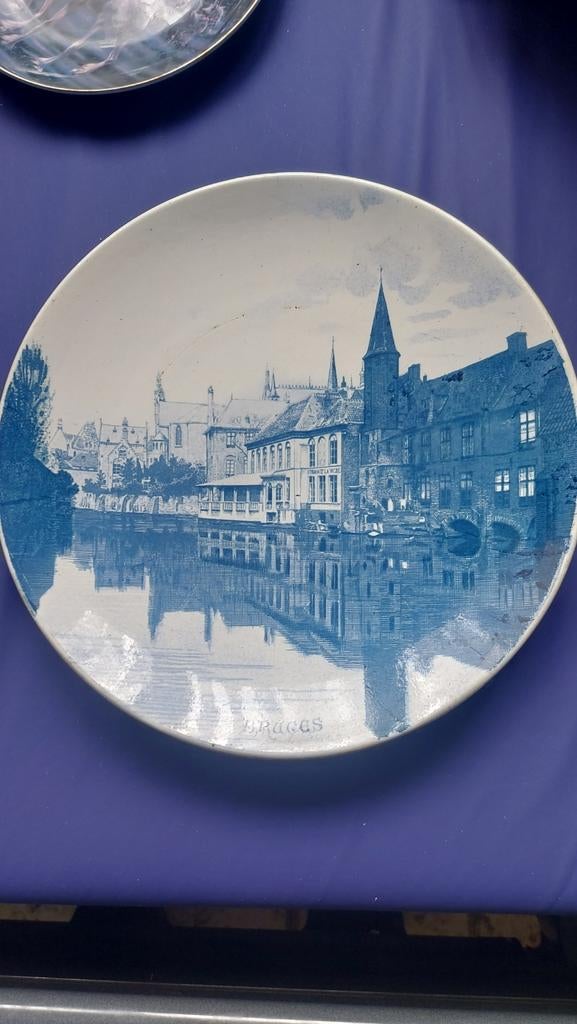 Antiek sierbord Brugge 2 stuks, Ophalen of Verzenden