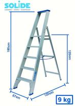 2 maal Trapladders SOLIDE PT07 en PT05, 2 à 4 mètres, Pliable ou rétractable/escamotable, Escalier, Comme neuf