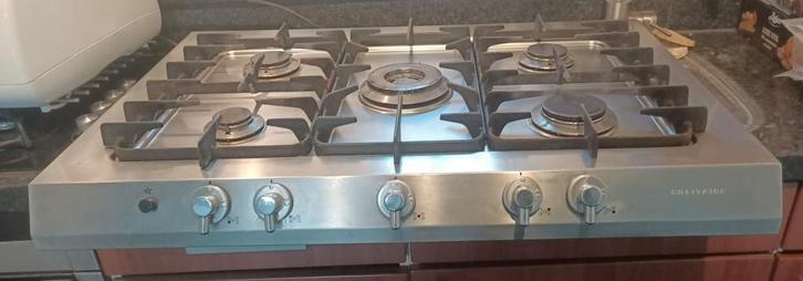 plaque de cuisson solitaire en acier inox cuisinière gaz, Electroménager, Cuisinières, Utilisé, Autoportant, 5 zones de cuisson ou plus