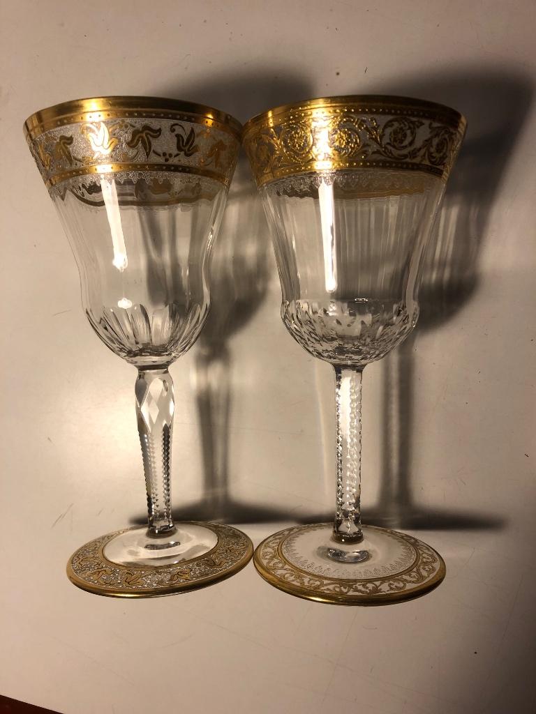 Saint Louis, kristallen wijn glas - 24 k - meerdere items, Antiquités & Art, Antiquités | Verre & Cristal, Enlèvement ou Envoi