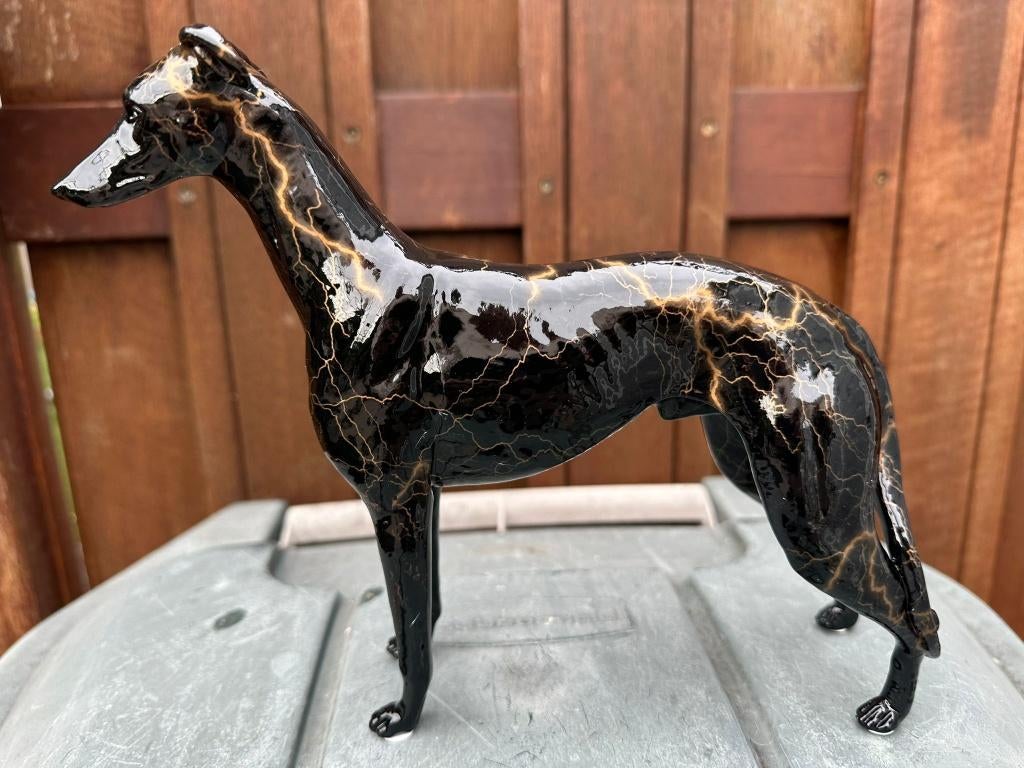 statig windhonden beeld zwart, Ophalen of Verzenden