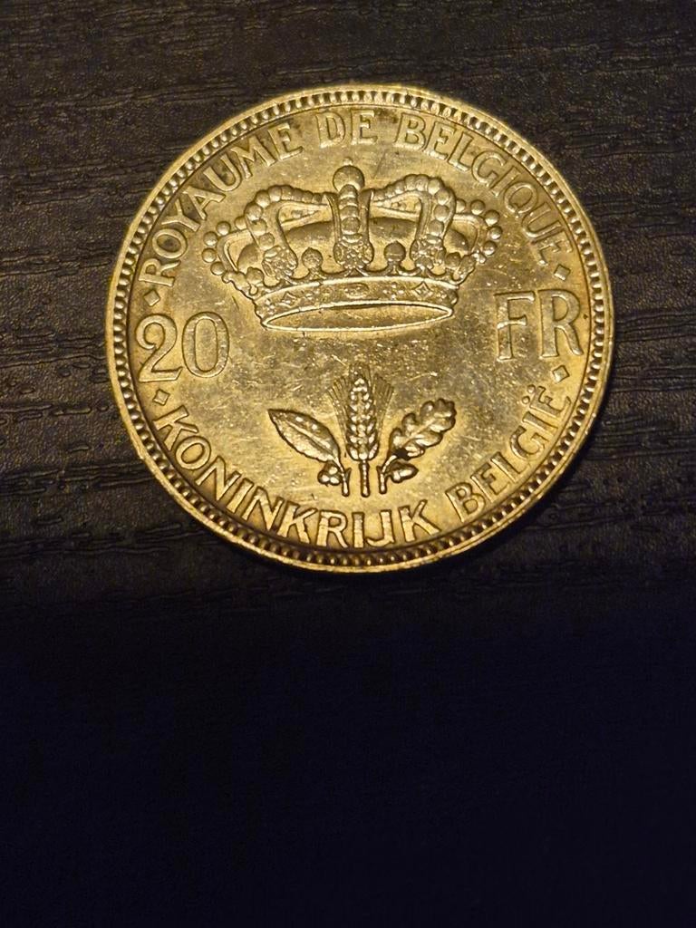 20 Frank Zilveren Munt België 1935 - Leopold III - TTB, Ophalen of Verzenden, België, Zilver