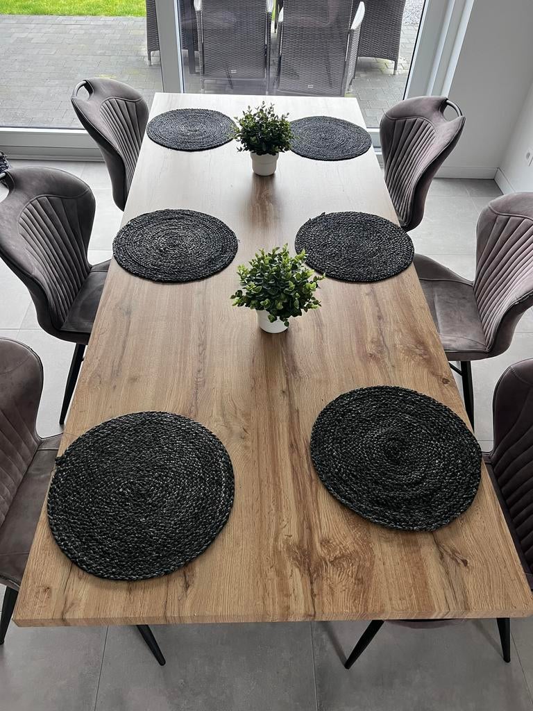 keukentafel en zes stoelen, Ophalen, Zo goed als nieuw